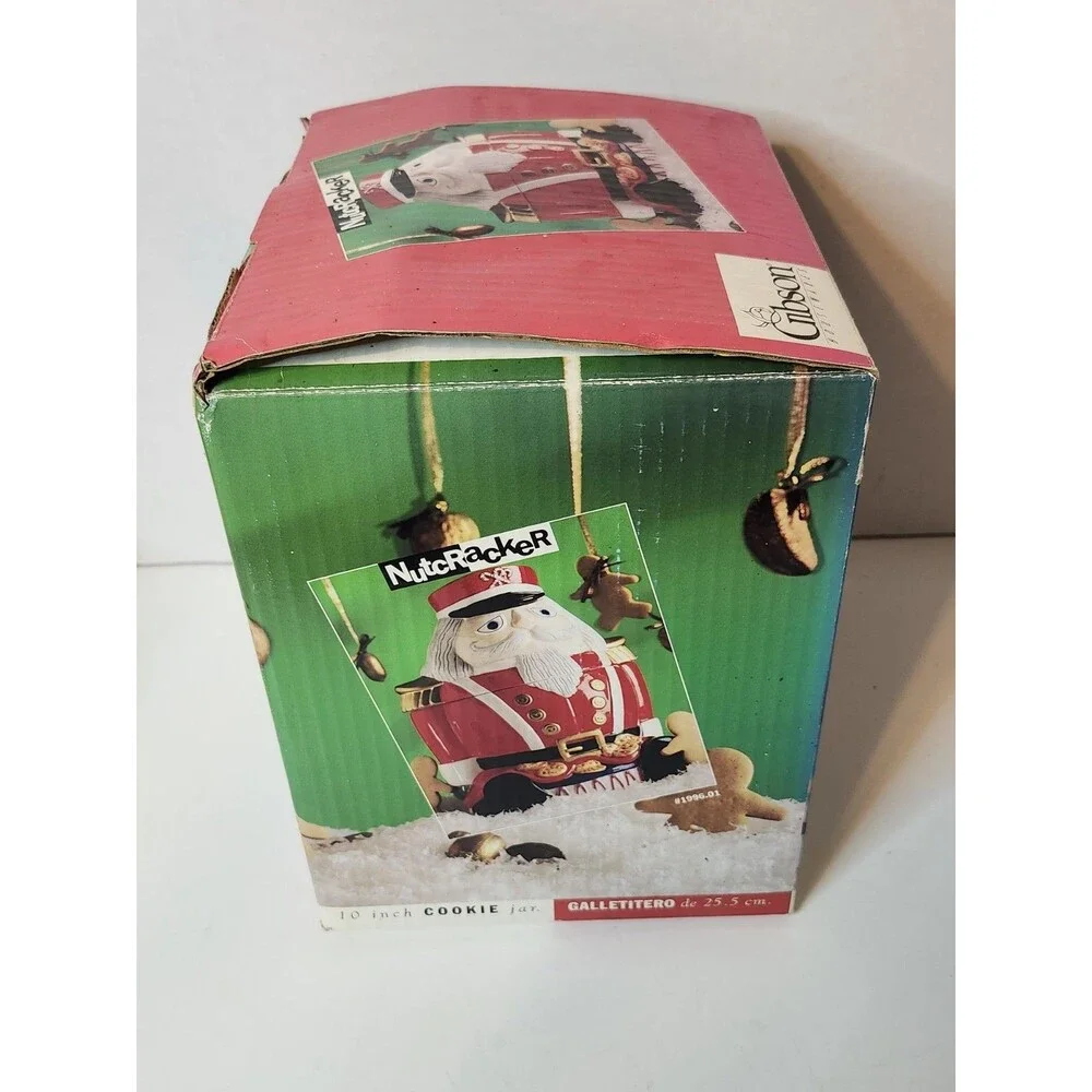 Gibson Housewares Nutcracker Cookie Jar Christmas Holiday Kitchen Decor 10.75
